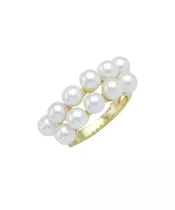 Ring with Pearls -  Silver 925 Silver Gold Plated