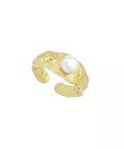 Ring with Pearl -  Silver 925 Silver Gold Plated