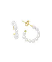 Hoops with pearl - Silver 925 Gold Plated