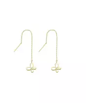 Earrings Butterfly Thread - Silver 925 Gold Plated