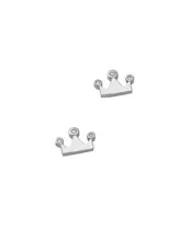 Mini Crown Earrings - Silver 925