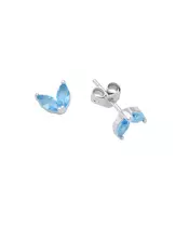 Mini Blue Butterfly Earrings - Silver 925