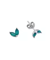 Mini Green Butterfly Earrings - Silver 925