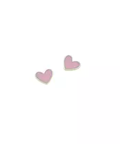 Mini Pink Heart Earrings - Silver 925 Gold Plated