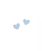 Mini Blue Heart Earrings - Silver 925