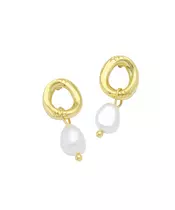 Earrings with pearl - Silver 925 Gold Plated