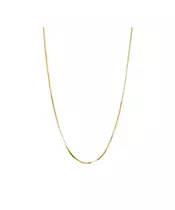 Necklace: Round Thin Snake, 45 cm to 60 cm - Stainless Steel Gold - 45 cm