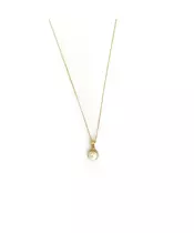 9ct Gold Necklace Pearl and zircons