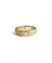 Ring with Zircons -  Silver 925 Gold Plated