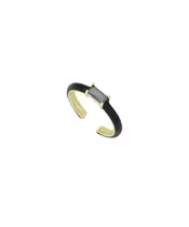 Ring Enamel Balck - Silver 925 Gold Plated