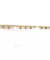 Anklet with White stones - Stainless Steel Gold