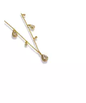 Necklace Drops with zircons - Silver 925 Gold Plated