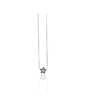 Necklace Star with pearl and blue zircons - Silver 925