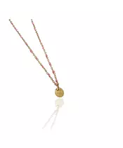 Necklace Rosary Pink - Stainless Steel Gold Plated