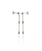 Earrings Diamond Cut Oval Balls - Silver 925