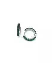 Hoops with Green zircons - Silver 925