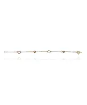 9ct Gold Bracelet - Hearts & diamondcut balls