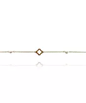 9ct Gold Bracelet - Cross and pearls