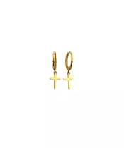 9ct Gold Hoops - cross