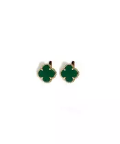 9ct Gold Earrings with Malachite