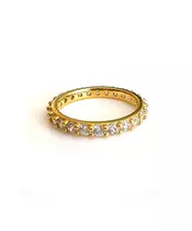 Ring with  Zircons -  Silver 925 Gold Plated