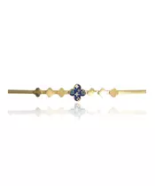 Bracelet Flower Blue - Stainless Steel Gold Plated