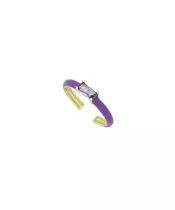 Ring Enamel Purple - Silver 925 Gold Plated