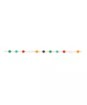 Anklet, Multicolor Round - Stainless Steel Gold