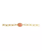 Bracelet Pink Stone - Stainless Steel Gold Plated