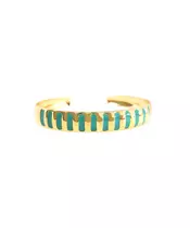 Bangle Inlay Turquoise - Stainless Steel Gold Plated