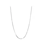 Necklace: Round Thin Snake, 40 cm to 60 cm - Stainless Steel Silver - 60 cm