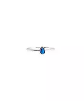 Tiny Blue Drop Ring - Silver 925