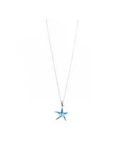 Necklace Starfish with Blue Opal - Silver 925