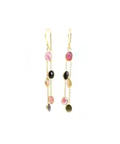 Multicolor Tourmaline Earrings - Silver 925 & Gold Plated