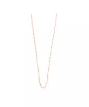 Rosary Pink Stones Necklace - Silver 925 Gold Plated