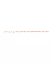 Rosary Pink Anklet - Silver 925 Gold Plated