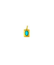 9ct Gold - Turquoise Rentagle Pendant - No Chain(Only Pendant)