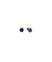 Purple Studs 6mm - 9ct  Gold