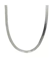 Necklace: Flat Snake 45cm, 5mm - Stainless Steel/Silver