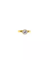 Briliant Halo Engagment Ring - 9ct Gold