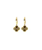 9ct Gold Hoops - Four-Leaf Clover