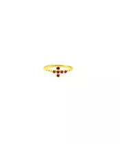 9ct Gold Ring - Cross Pink