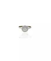 Round Halo Engagment Ring - 9ct White Gold