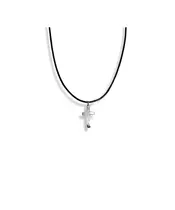 Necklace Cross Minimal Flat - Stainless Steel Silver - No Chain(Only Pendant)