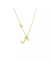 Necklace Heart with Two Letters - Silver 925 Gold Plated