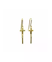 9ct Gold Earrings - Hanging Cross