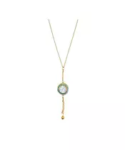 9ct Gold Necklace - TwoFaced with Blue and White Zircons