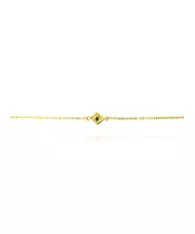 9ct Gold Bracelet - Vintage with Green Zircon