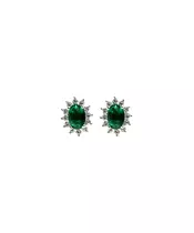 Diana Earrings with Green Zircon - Silver 925