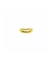 Ring Double Rope and Plain  - Silver Gold Plated